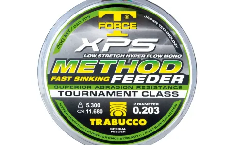 Jaka żyłka do method feeder? Trabucco XPS Method Feeder, 0.203mm, szybkie tonięcie, odporna na przetarcia. Idealna na zawody.