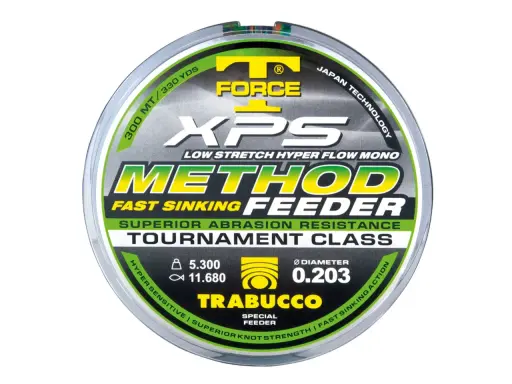 Jaka żyłka do method feeder? Trabucco XPS Method Feeder, 0.203mm, szybkie tonięcie, odporna na przetarcia. Idealna na zawody.