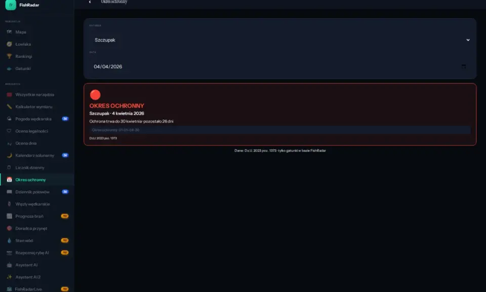 Okres ochronny szczupaka trwa do 30 kwietnia 2026. Kiedy zaczyna się sezon na ryby? Sprawdź w FishRadar!