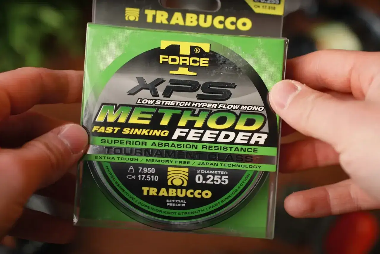Opakowanie żyłki wędkarskiej Trabucco XPS Method Feeder. Średnica 0.255 mm, idealna grubość żyłki do metody feeder.